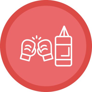 Boks simgesi renk ana hatları vektörü 