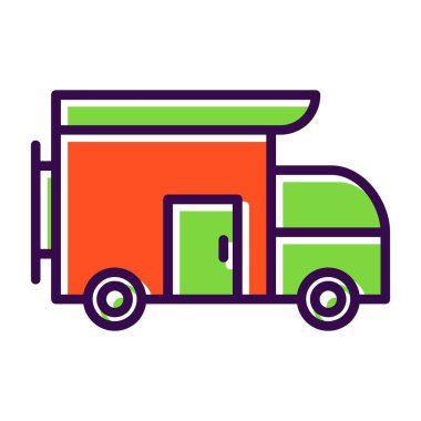 Camper van simge vektör çizim