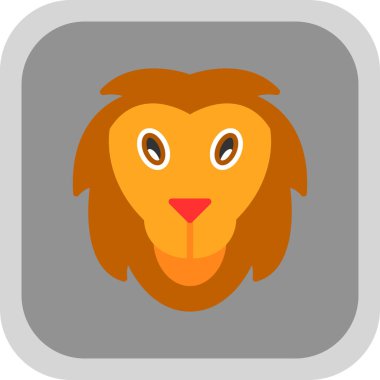 Aslan başı simgesi, vektör illüstrasyonu basit tasarım