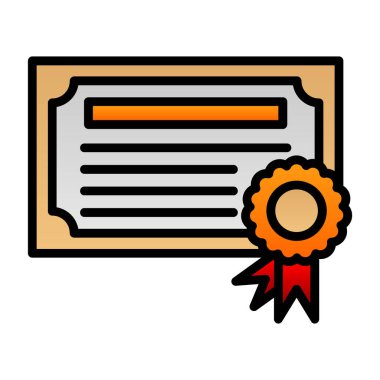 diploma sertifikası renk ana hatları vektörü