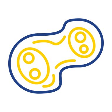 Beyaz arkaplanda bir çizgi film mavi emziğinin vektör çizimi