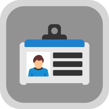 Kimlik kartı web simgesi, vektör illüstrasyonu 