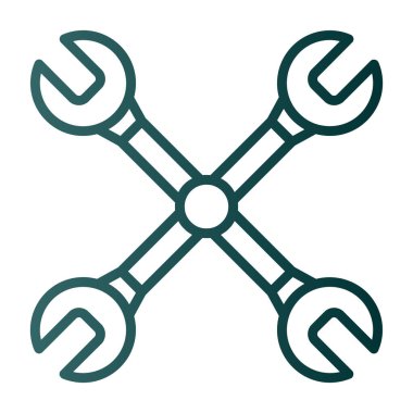 Çapraz anahtar ağ simgesi, vektör illüstrasyonu 