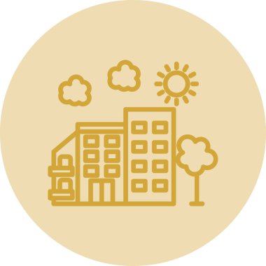 Şehirdeki modern binaların vektör çizimi. Gökdelenler                   