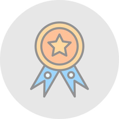 Ödülü rozet renkli vektör simgesi