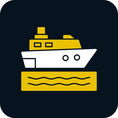 Gemi simgesi vektör illüstrasyonu basit tasarım