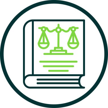 Adalet ve hukuk simgesinin vektör illüstrasyonu.