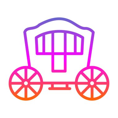 Carriage düz simgesinin vektör illüstrasyonu