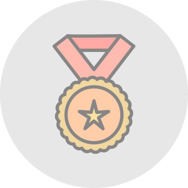 Yıldızlı madalya. Web simgesi basit illüstrasyon