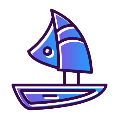 tekne ikonu vektör illüstrasyonu 