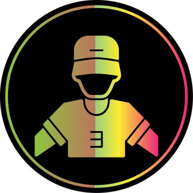 Beyzbol oyuncusu simgesi, vektör illüstrasyonu