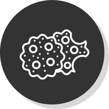 Kurabiye simgesi, vektör illüstrasyonu basit tasarım