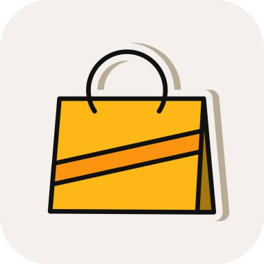 Alışveriş poşeti simgesi, vektör illüstrasyonu