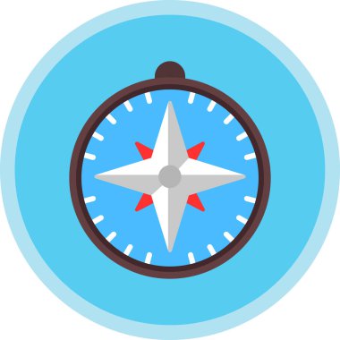 pusula düz simgesi, vektör illüstrasyon tasarımı