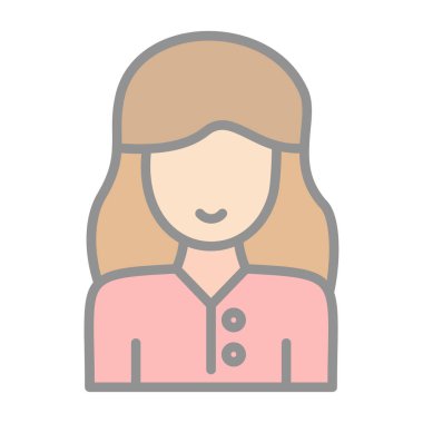 kız simgesi, vektör illüstrasyonu 