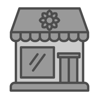 Çiçekçi binası simgesi, vektör illüstrasyon tasarımı