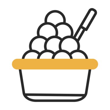 Köfteli kase, vektör çizimi 