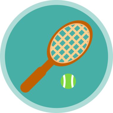 Tenis raketi ikonu. düz dizayn 