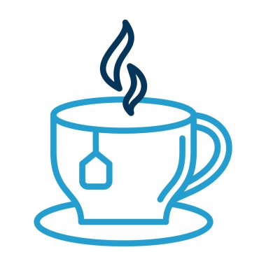 Sıcak çay ikonu, vektör illüstrasyonu