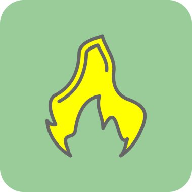 Ateş alevi. Web simgesi basit illüstrasyon