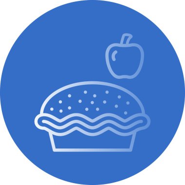 Elmalı turta simgesi basit sembol tasarımı çizimi