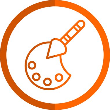 Palet boyama ve boya fırçası simgesi, vektör illüstrasyonu