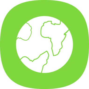 Yeşil ikonlu dünya gezegeni..