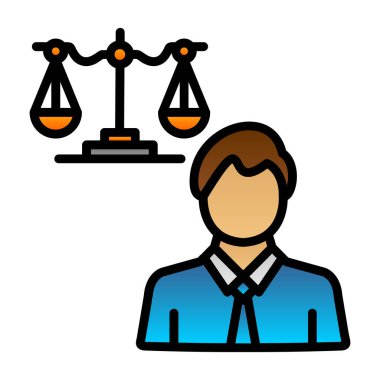 Avukat ikonu. Web için özet vektör biçimi avukat simgesi.