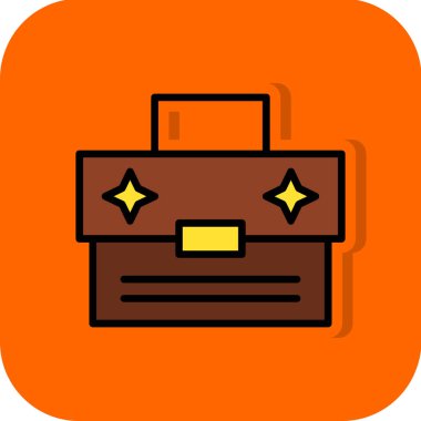 Bavul. Web simgesi basit illüstrasyon 