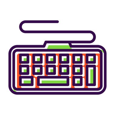 bilgisayar klavyesi simgesi, vektör illüstrasyonu basit tasarım