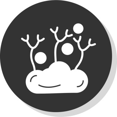 Bir bulutun ve bulutun şirin bir çizgi film ikonunun vektör çizimi