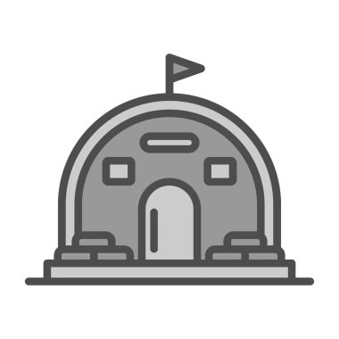 Otel vektör ince çizgi simgesi