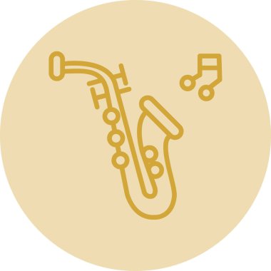 müzik saksafon simgesi, vektör illüstrasyonu