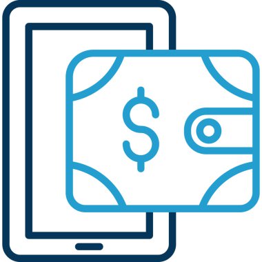 dijital cüzdan simgesi, vektör illüstrasyonu basit tasarım