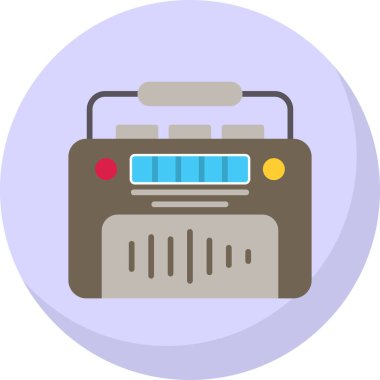Retro radyo ikonu. Basit vektör illüstrasyonu