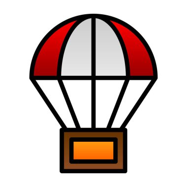 paraşüt ağ simgesi, vektör illüstrasyonu