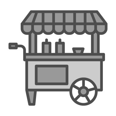 Basit yemek arabası simgesi, vektör illüstrasyonu