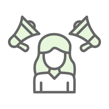 Bayrak simgesi olan kadın, vektör