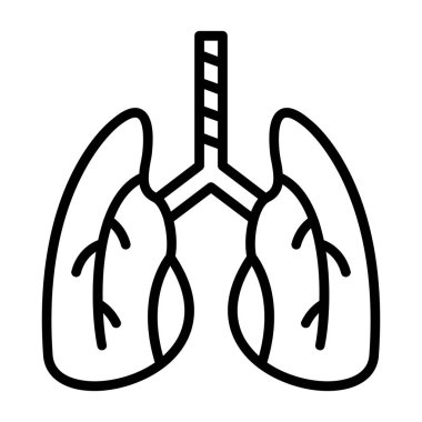 akciğerler web simgesi basit illüstrasyon 