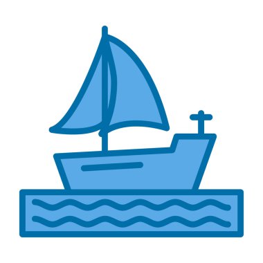 tekne ikonu vektör illüstrasyonu 