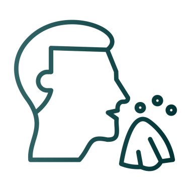 Burnu ve ağzı olan, burun simgesi, çizgi ve dolgu stili olan adam.