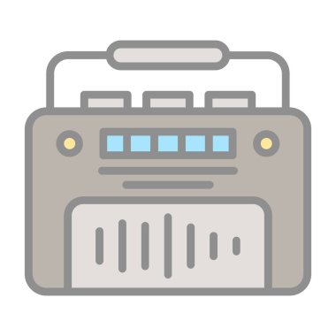 Retro radyo ikonu. Basit vektör illüstrasyonu