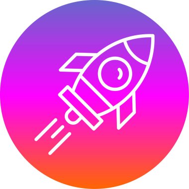 Roket gemi simgesi, vektör çizimi basit tasarım