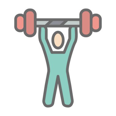 dambıl vektör illüstrasyon tasarımı ile ağırlık fitness sporunu kaldırmak