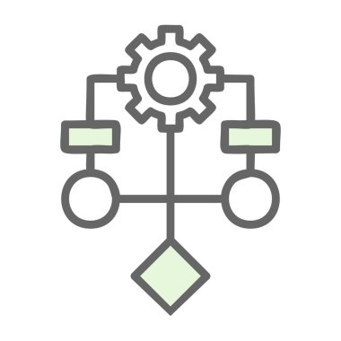 Algoritma ağ simgesi, vektör illüstrasyonu 