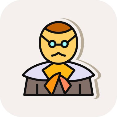 Cadılar Bayramı karikatürü kostüm simgesinin vektör çizimi