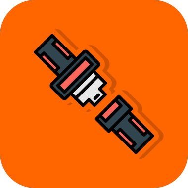 Emniyet kemeri düz simgesi, vektör illüstrasyonu 