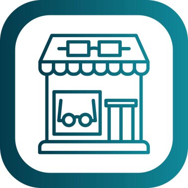 Optik dükkan simgesi, basit vektör illüstrasyon tasarımı