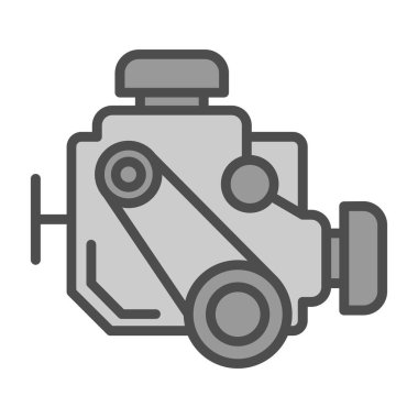 araba motoru simgesi, vektör illüstrasyonu basit tasarım