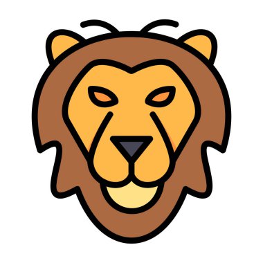 Aslan renkli vektör çizimi basit tasarım